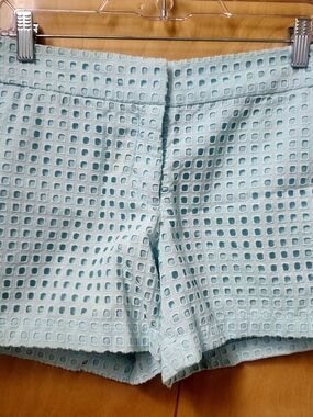 Women’s Light Aqua Eyelet Shorts
